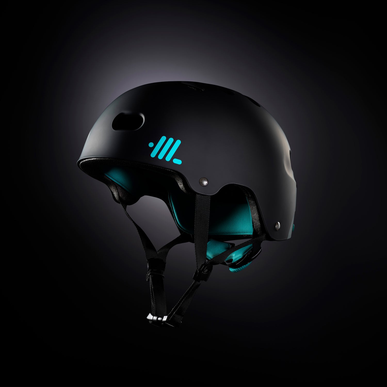 Headlokt Bike Helmet Black Side View with Logo